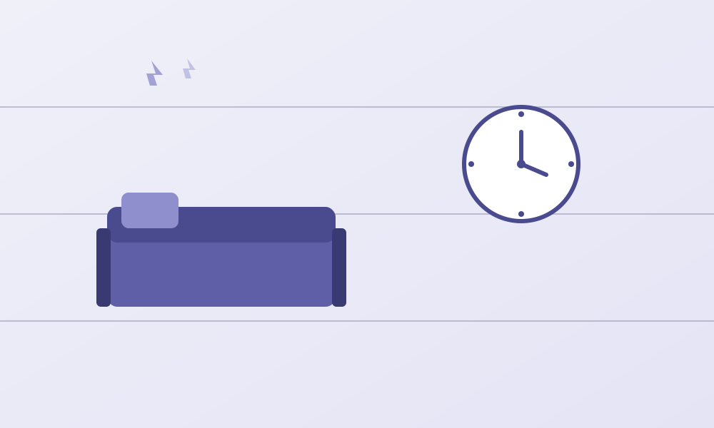 Bed and clock illustrating consistent sleep schedule