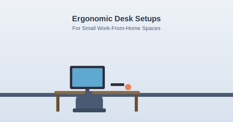 Ergonomic desk workspace setup for small home office