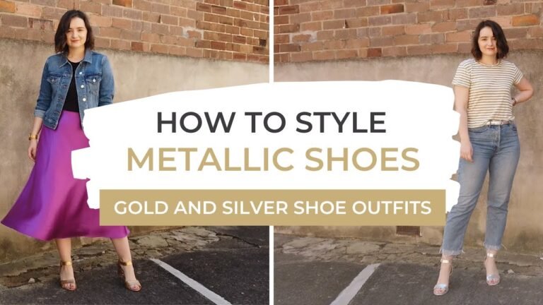 Gold metallic shoes representing the fall footwear trend